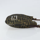 FENDI Zucca Canvas Hand Bag Brown Black Silver Auth bs33057-3
