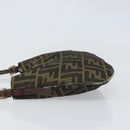 FENDI Zucca Canvas Hand Bag Brown Black Silver Auth bs33057-4