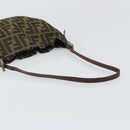 FENDI Zucca Canvas Hand Bag Brown Black Silver Auth bs33057-7