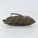 FENDI Zucca Canvas Hand Bag Brown Black Silver Auth bs33057-5
