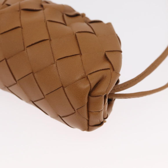 BOTTEGA VENETA INTRECCIATO Beutel Leder Beige Auth bs33059V
