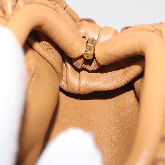 BOTTEGA VENETA INTRECCIATO Beutel Leder Beige Auth bs33059V