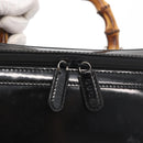GUCCI Bamboo Vanity Hand Bag Patent 2way Black Silver 013 122 2491 Auth bs33063-19