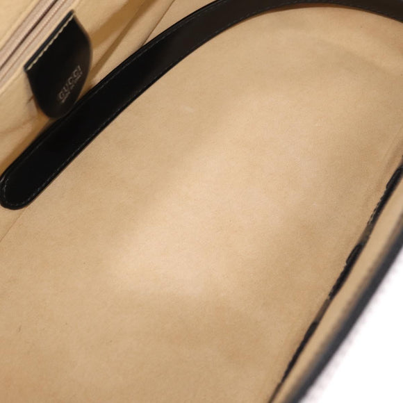 GUCCI Bamboo Vanity Hand Bag Patent 2way Black Silver 013 122 2491 Auth bs33063