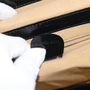 GUCCI Bamboo Vanity Hand Bag Patent 2way Black Silver 013 122 2491 Auth bs33063-12