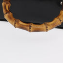 GUCCI Bamboo Vanity Hand Bag Patent 2way Black Silver 013 122 2491 Auth bs33063-7