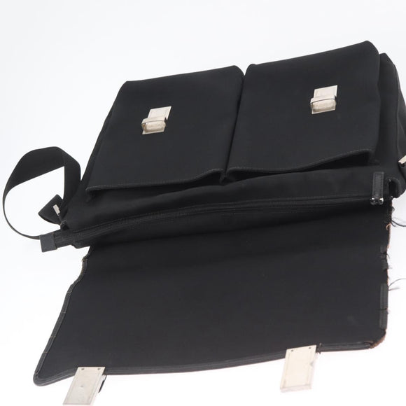 GUCCI Shoulder Bag Canvas Black Silver 92538 Auth bs33064
