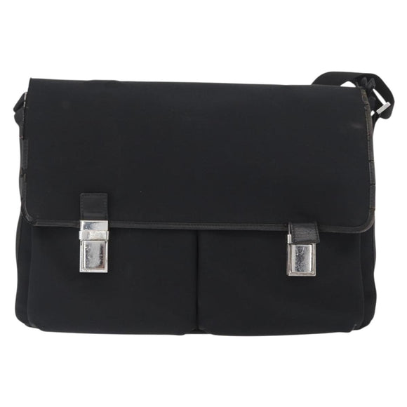 GUCCI Shoulder Bag Canvas Black Silver 92538 Auth bs33064