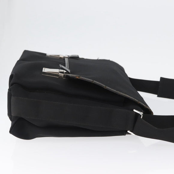 GUCCI Shoulder Bag Canvas Black Silver 92538 Auth bs33064