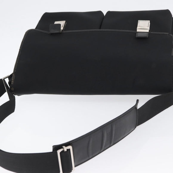 GUCCI Shoulder Bag Canvas Black Silver 92538 Auth bs33064