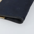 Christian Dior Clutch Bag Canvas Navy Gold Auth bs33068-15