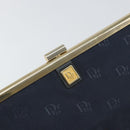 Christian Dior Clutch Bag Canvas Navy Gold Auth bs33068-9
