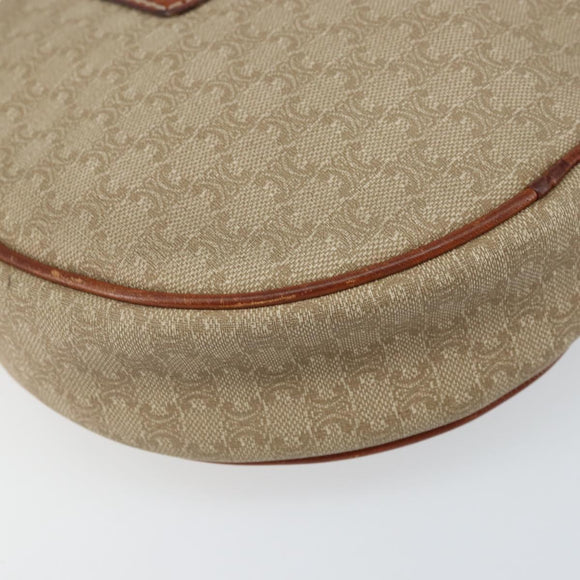 CELINE Macadam Canvas Shoulder Bag PVC Beige Auth bs33069