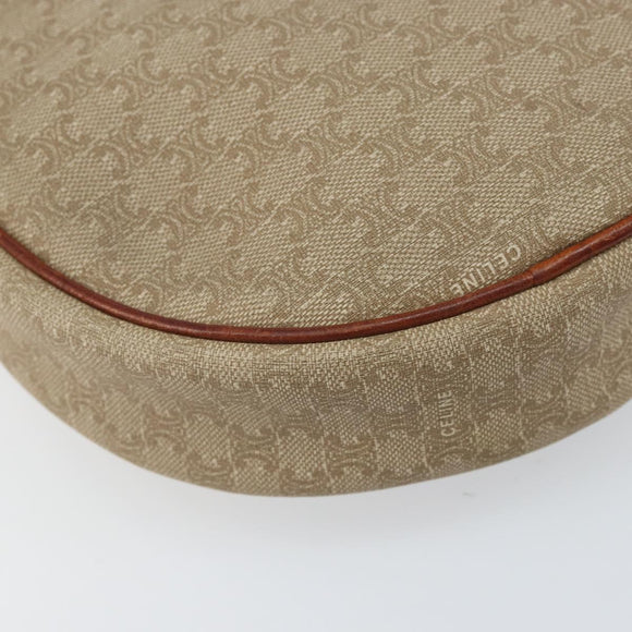 CELINE Macadam Canvas Shoulder Bag PVC Beige Auth bs33069