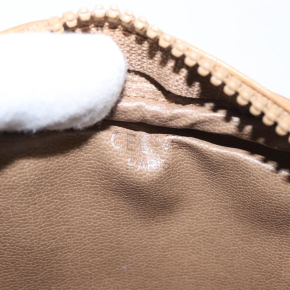 CELINE Macadam Canvas Shoulder Bag PVC Beige Auth bs33070