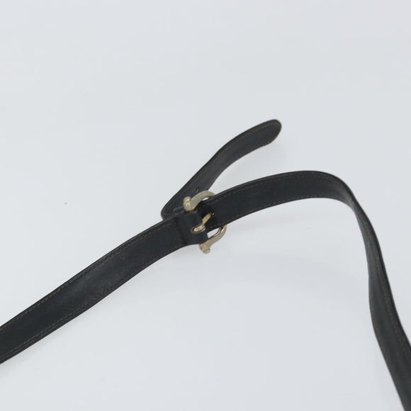 CELINE Shoulder Bag Leather Black Gold Auth bs33071