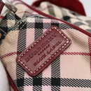 BURBERRY Nova Check Blue Label Shoulder Bag Nylon Beige Silver Auth bs33073-14