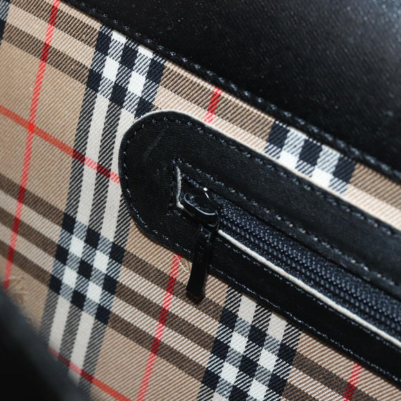 Burberry Business Tas Leer Zwart Goud Auth bs33074