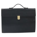 Burberry Business Tas Leer Zwart Goud Auth bs33074-13