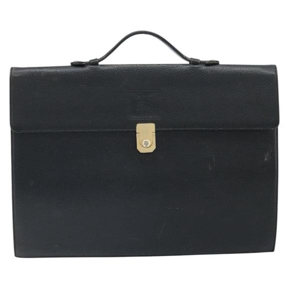 Burberry Business Tas Leer Zwart Goud Auth bs33074