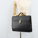 Burberry Business Tas Leer Zwart Goud Auth bs33074-23
