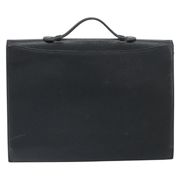 Burberry Business Tas Leer Zwart Goud Auth bs33074