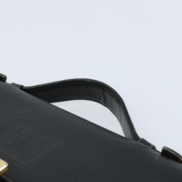 Burberry Business Tas Leer Zwart Goud Auth bs33074
