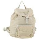 PRADA Backpack Nylon Beige Silver Auth bs33075-1