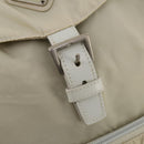 PRADA Backpack Nylon Beige Silver Auth bs33075-20