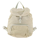 PRADA Backpack Nylon Beige Silver Auth bs33075-13