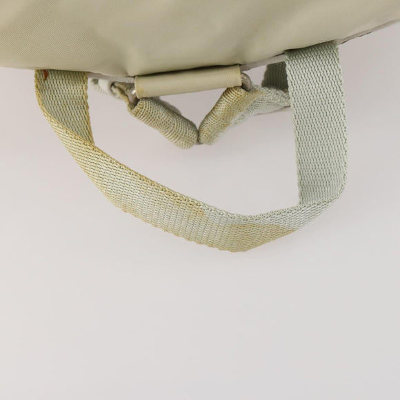 PRADA Backpack Nylon Beige Silver Auth bs33075