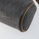 Christian Dior Honeycomb Canvas Pouch PVC Leather Black Auth bs33076-10
