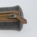 Christian Dior Honeycomb Canvas Pouch PVC Leather Black Auth bs33076-12