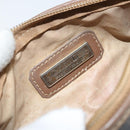 Christian Dior Honeycomb Canvas Pouch PVC Leather Black Auth bs33076-13