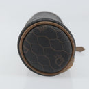 Christian Dior Honeycomb Canvas Pouch PVC Leather Black Auth bs33076-4