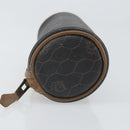 Christian Dior Honeycomb Canvas Pouch PVC Leather Black Auth bs33076-5