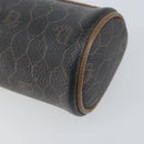 Christian Dior Honeycomb Canvas Pouch PVC Leather Black Auth bs33076-8