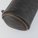 Christian Dior Honeycomb Canvas Pouch PVC Leather Black Auth bs33076-9