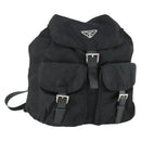 PRADA Backpack Nylon Black Silver Auth bs33077-1