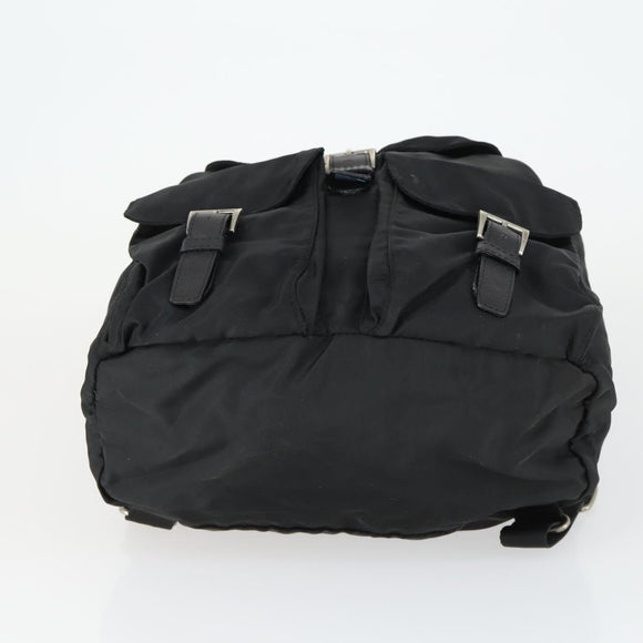 PRADA Backpack Nylon Black Silver Auth bs33077