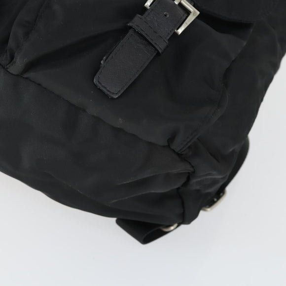 PRADA Backpack Nylon Black Silver Auth bs33077