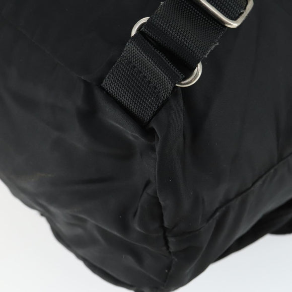 PRADA Backpack Nylon Black Silver Auth bs33077