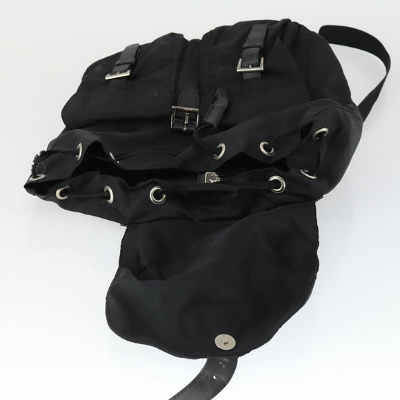 PRADA Backpack Nylon Black Silver Auth bs33077