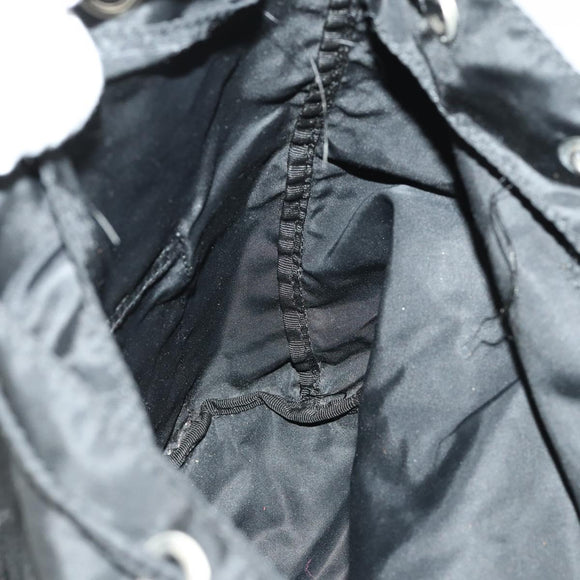 PRADA Backpack Nylon Black Silver Auth bs33077