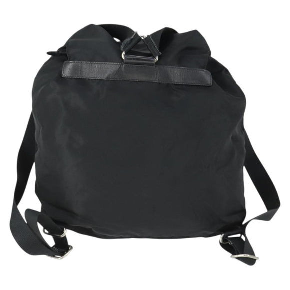 PRADA Backpack Nylon Black Silver Auth bs33077