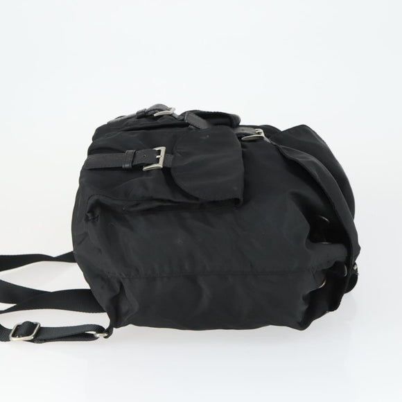 PRADA Backpack Nylon Black Silver Auth bs33077