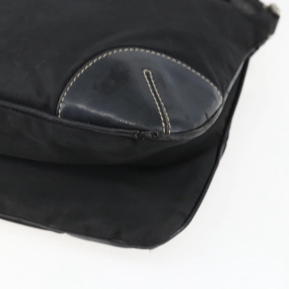 PRADA Shoulder Bag Nylon Black Silver Auth bs33078