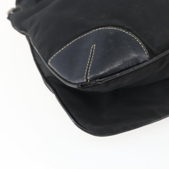 PRADA Shoulder Bag Nylon Black Silver Auth bs33078