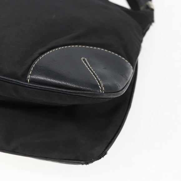 PRADA Shoulder Bag Nylon Black Silver Auth bs33078