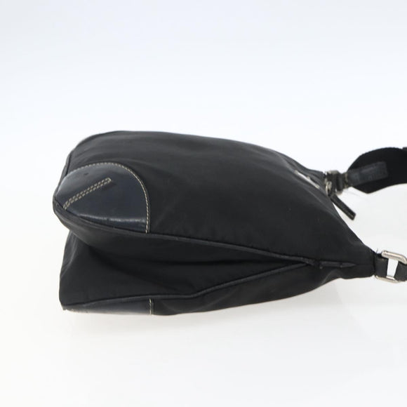 PRADA Shoulder Bag Nylon Black Silver Auth bs33078